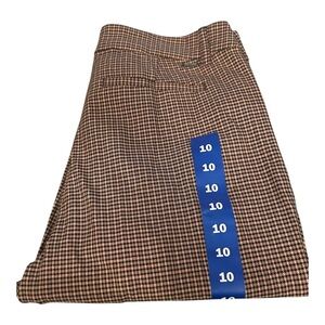 Women’s Houndstooth high-rise cropped pants in brown